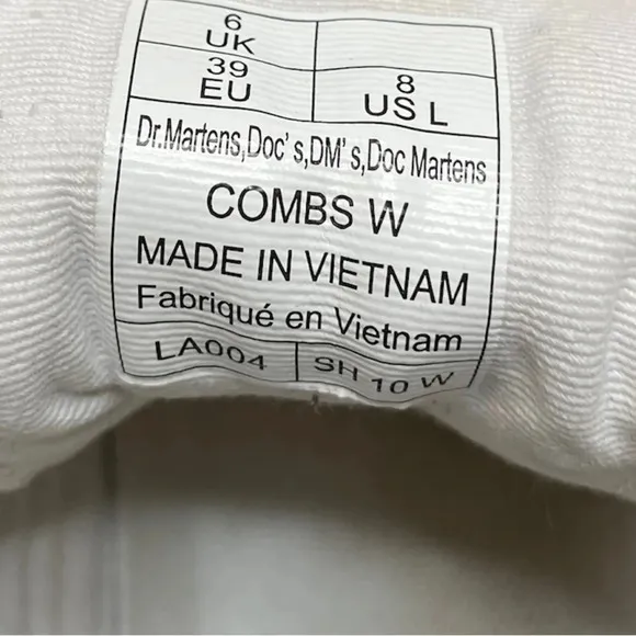 Dr. Martens Combs Women’s Poly Casual Boots White Size 8