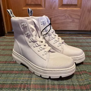 Dr. Martens Combs Women's Poly Casual Boots White Size 9