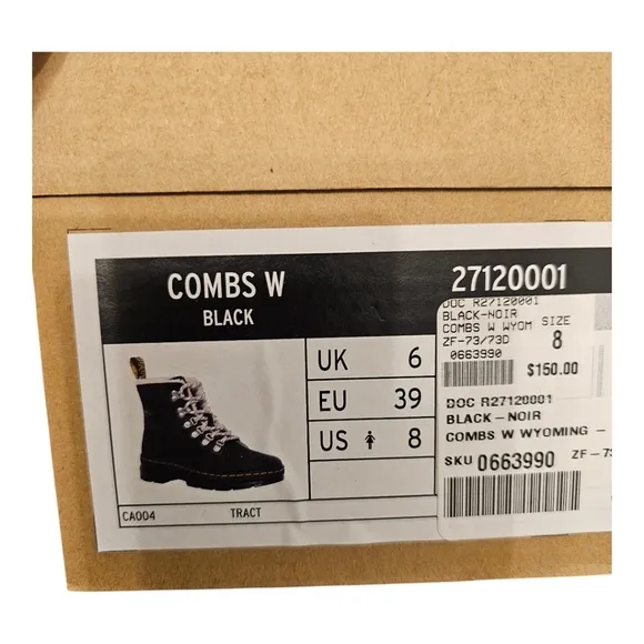 Dr Martens Combs Wyoming Womens Boot- Black
