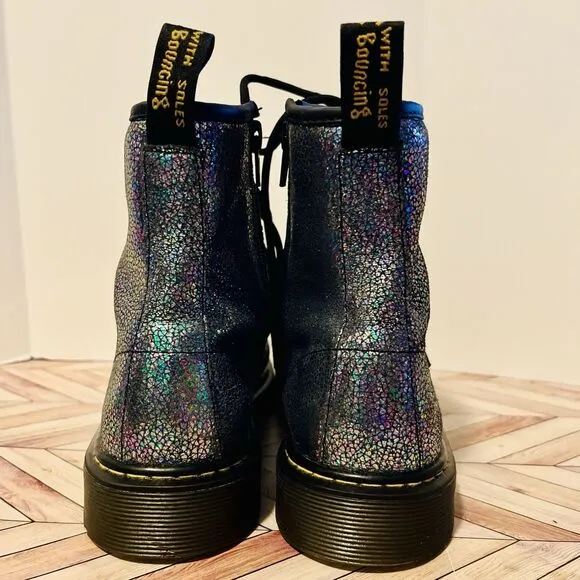 Dr. Martens Delaney YIE Boots Women's 6 Cosmic Glitter Combat Doc Sparkly Zip Up