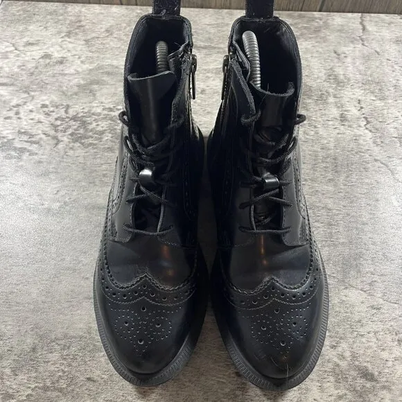 Dr Martens Delphine Boots Black Leather Women’s Size 5 US 36 EU