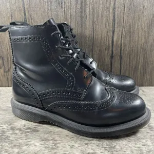 Dr Martens Delphine Boots Black Leather Women’s Size 5 US 36 EU
