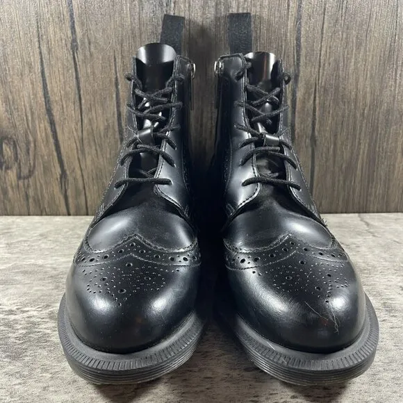 Dr Martens Delphine Boots Black Leather Women’s Size 5 US 36 EU