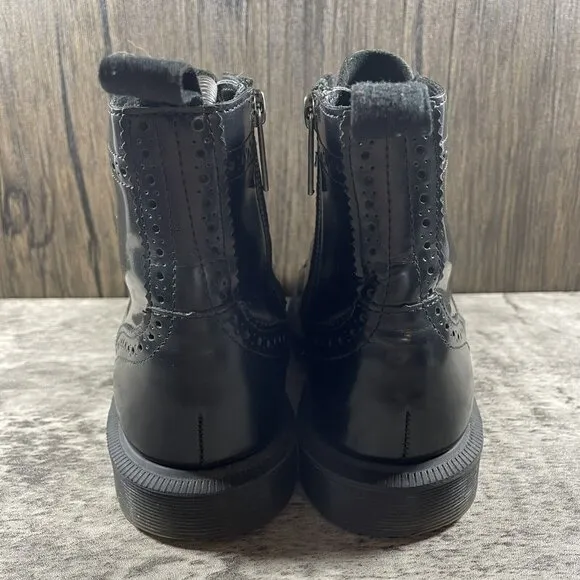 Dr Martens Delphine Boots Black Leather Women’s Size 5 US 36 EU