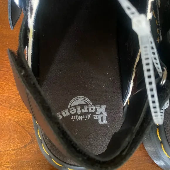 Dr. Martens Men’s US 13 Jorge II cow hair upper slingback zebra black white