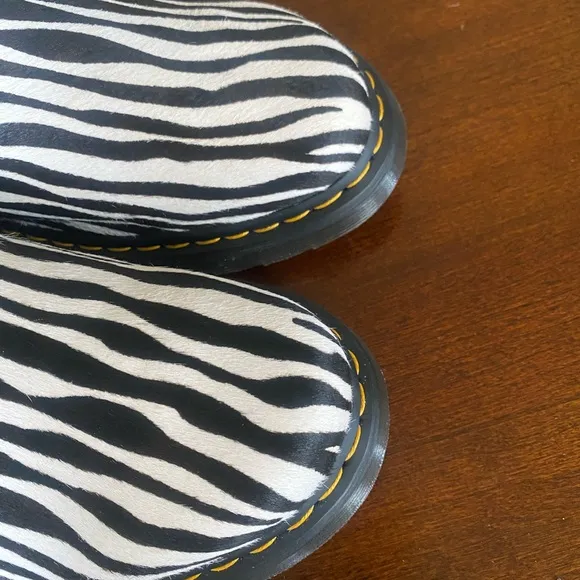 Dr. Martens Men’s US 13 Jorge II cow hair upper slingback zebra black white