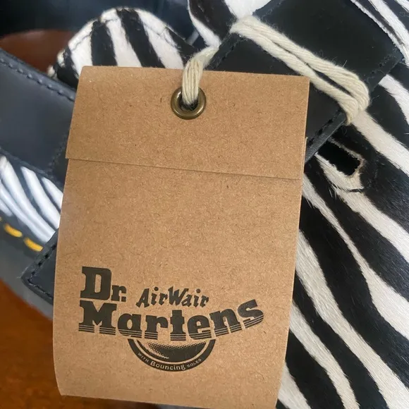 Dr. Martens Men’s US 13 Jorge II cow hair upper slingback zebra black white