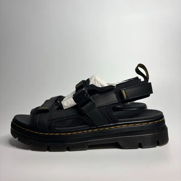 Dr. Martens Unisex Forster Webbing Sandals in Black Poly Rip Stop   Element