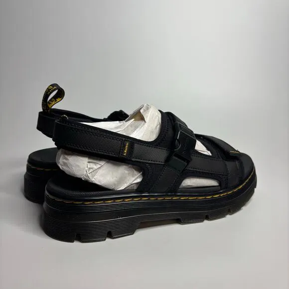 Dr. Martens Unisex Forster Webbing Sandals in Black Poly Rip Stop   Element