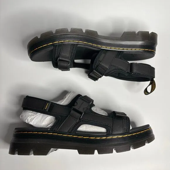 Dr. Martens Unisex Forster Webbing Sandals in Black Poly Rip Stop   Element