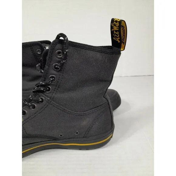 Dr Martens Winsted Black‎ Canvas 8 Eye Lace Up Boots Men Sz 6 Womrn Sz 7 Rare