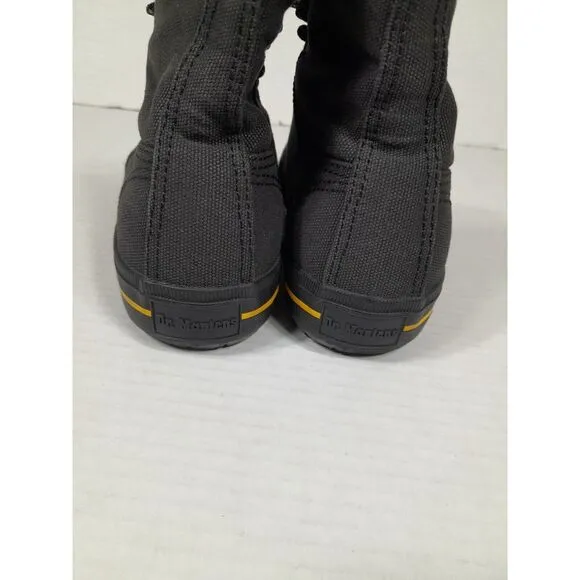 Dr Martens Winsted Black‎ Canvas 8 Eye Lace Up Boots Men Sz 6 Womrn Sz 7 Rare