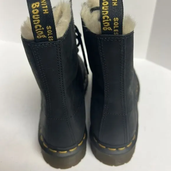 Dr Marten's Women's 1460 Serena Black Leather Boots, Size US 8M, UK 6