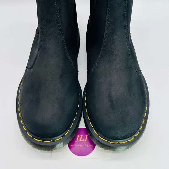 Dr. Martens Women's 2976 WG Black Outlaw Leather WinterGrip Chelsea Boots Size 7