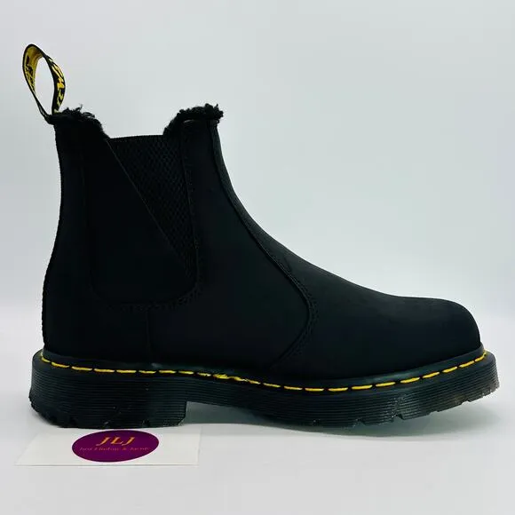 Dr. Martens Women's 2976 WG Black Outlaw Leather WinterGrip Chelsea Boots Size 8