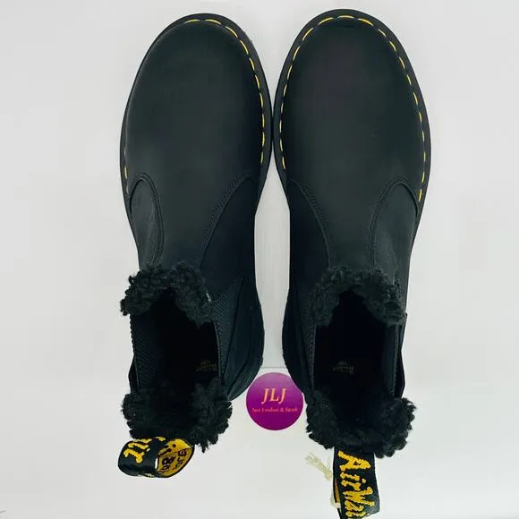 Dr. Martens Women's 2976 WG Black Outlaw Leather WinterGrip Chelsea Boots Size 8