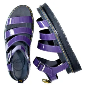 Dr. Martens Womens Purple Leather Strap Platform Sandals Blaire Size 11 NWB