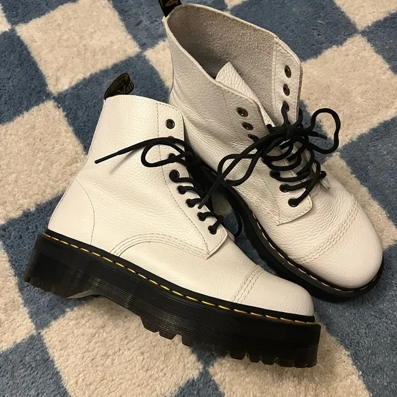 Dr. Martens Women's White Leather Boots