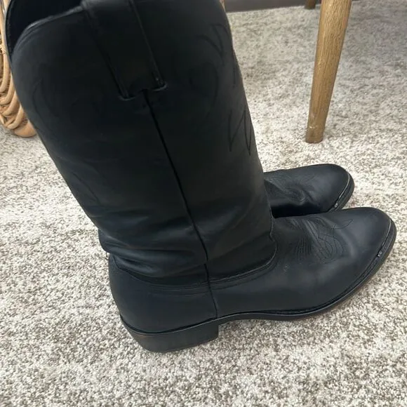 Durango Black Mens Leather Cowboy Boots 10.5D