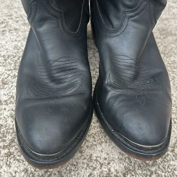 Durango Black Mens Leather Cowboy Boots 10.5D