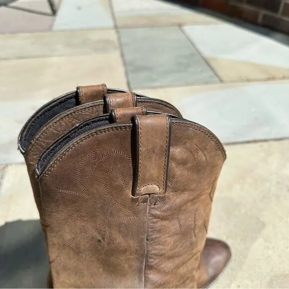 Durango Brown Leather Cowboy Boots Size 8