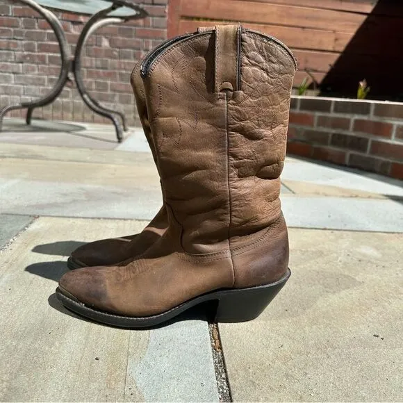 Durango Brown Leather Cowboy Boots Size 8