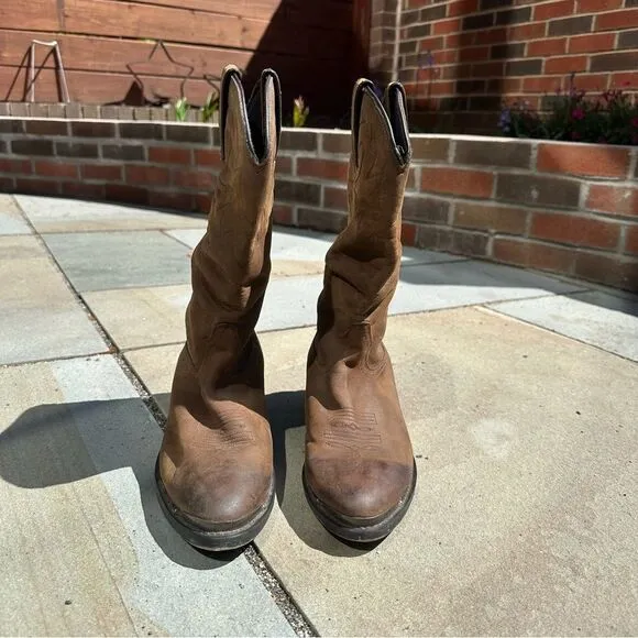 Durango Brown Leather Cowboy Boots Size 8