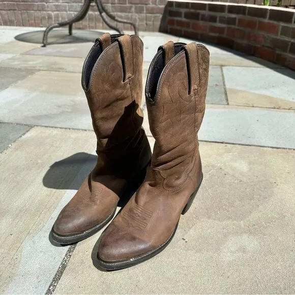 Durango Brown Leather Cowboy Boots Size 8