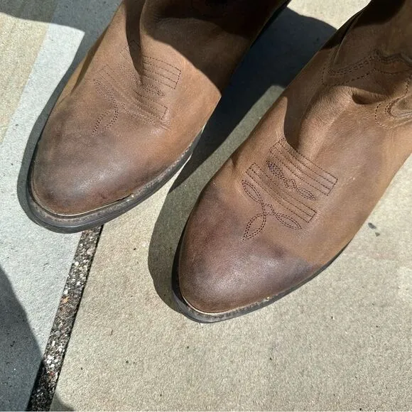 Durango Brown Leather Cowboy Boots Size 8