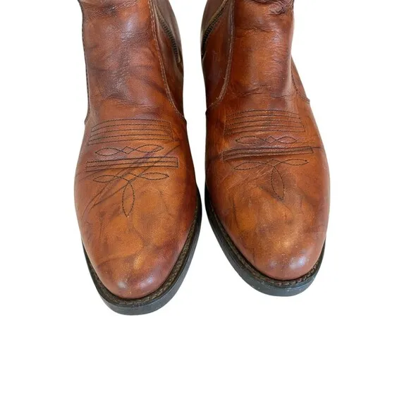 Durango Mens Leather Boots Ankle Zip Up Cowboy Western TR824 Brown Size 7 1/2 EE