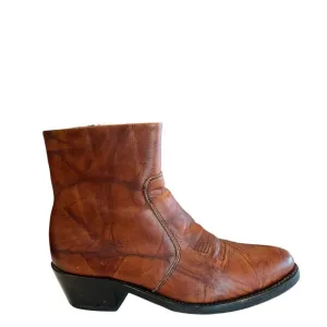 Durango Mens Leather Boots Ankle Zip Up Cowboy Western TR824 Brown Size 7 1/2 EE