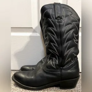 Durango Men's Leather Pull On Cowboy Boots Black Size 8D Model 16750