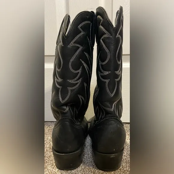 Durango Men's Leather Pull On Cowboy Boots Black Size 8D Model 16750