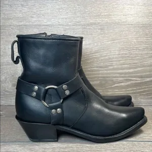 Durango RD260 Women’s Sz 6.5M Black Oiled Leather 6” Harness Side Zip Moto Boots