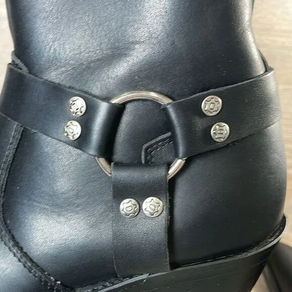 Durango RD260 Women’s Sz 6.5M Black Oiled Leather 6” Harness Side Zip Moto Boots