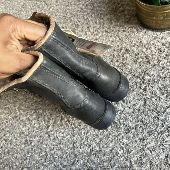 Durango Size 6.5 Vintage Black Brown Leather Lacer Roper Boots Western New