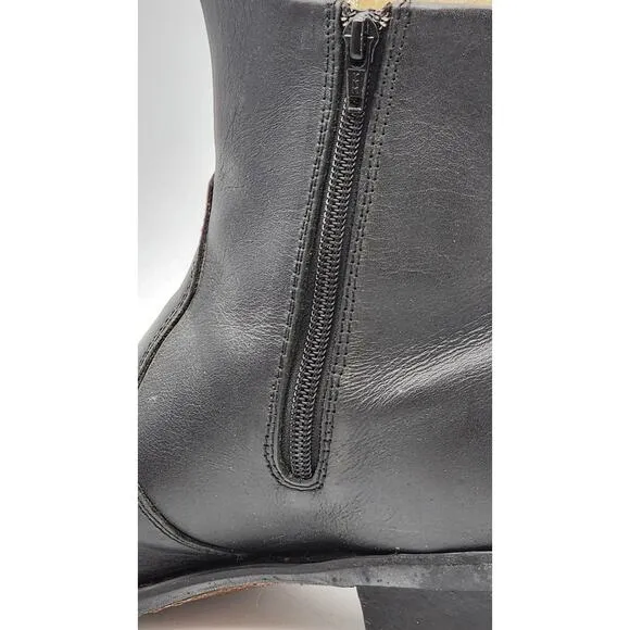 Durango Western Ankle Boot Men's 10 D Black Leather Dress Casual Side Zip DB950