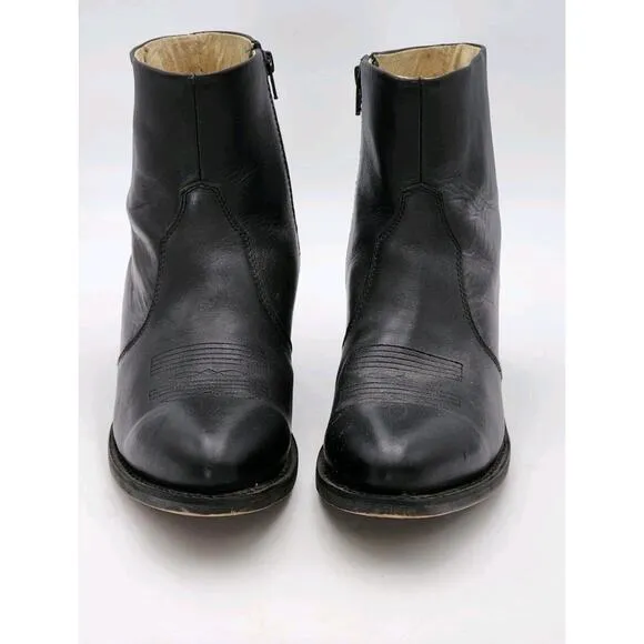 Durango Western Ankle Boot Men's 10 D Black Leather Dress Casual Side Zip DB950