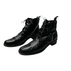 Dusica Sacks | Black Leather Patchwork Lace Up Boots 39