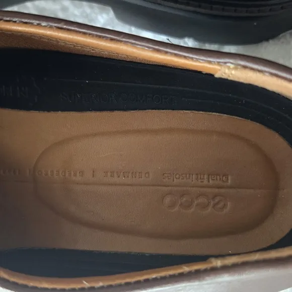 Ecco Brown Slip-On Loafers with Durable Rubber Sole