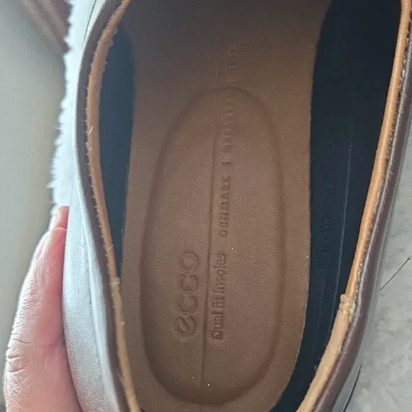 Ecco Brown Slip-On Loafers with Durable Rubber Sole