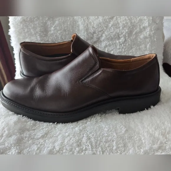 Ecco Brown Slip-On Loafers with Durable Rubber Sole
