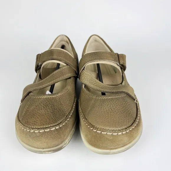 Ecco Cayla Womens Mary Jane Comfort Shoes Crisscross Navajo Brown Leather 38