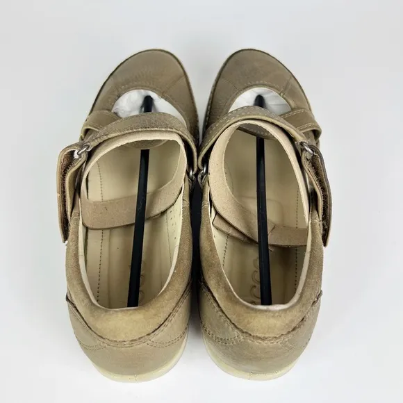 Ecco Cayla Womens Mary Jane Comfort Shoes Crisscross Navajo Brown Leather 38