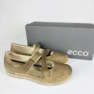 Ecco Cayla Womens Mary Jane Comfort Shoes Crisscross Navajo Brown Leather 38