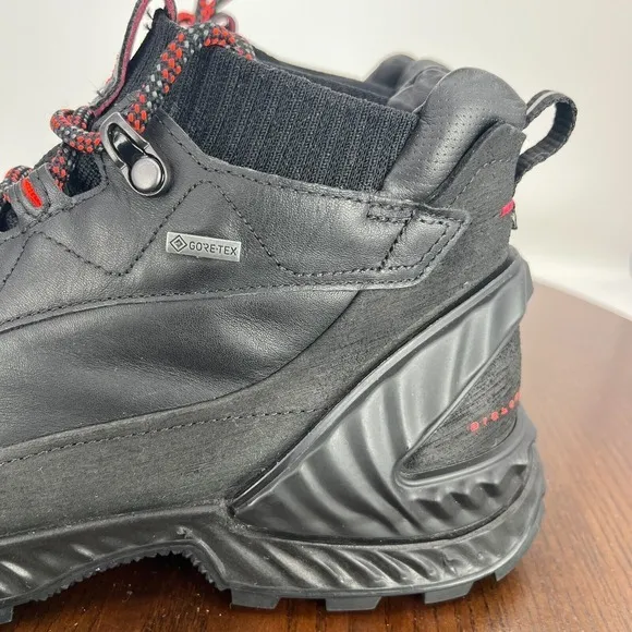 Ecco Exohike Boot Women's 39 / 8 Black‎ Leather Lace Up Ankle Gore-Tex Booties