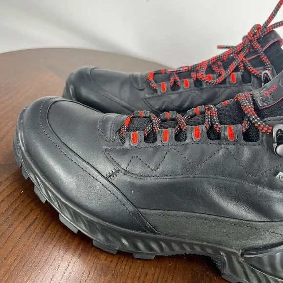 Ecco Exohike Boot Women's 39 / 8 Black‎ Leather Lace Up Ankle Gore-Tex Booties