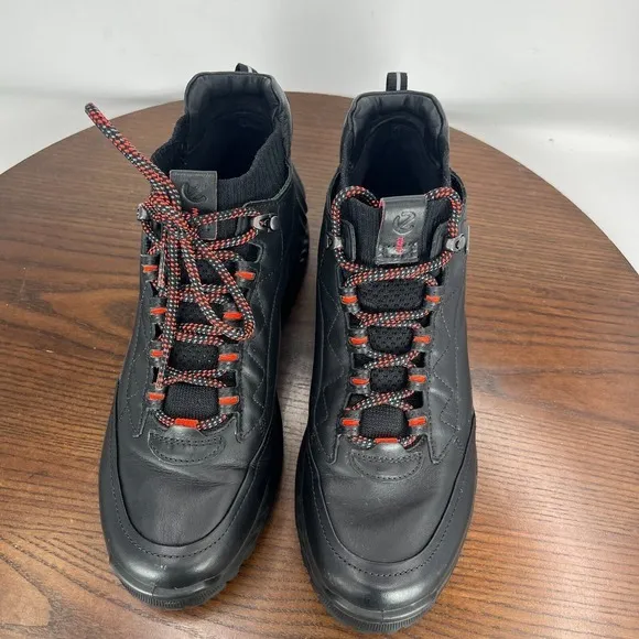 Ecco Exohike Boot Women's 39 / 8 Black‎ Leather Lace Up Ankle Gore-Tex Booties