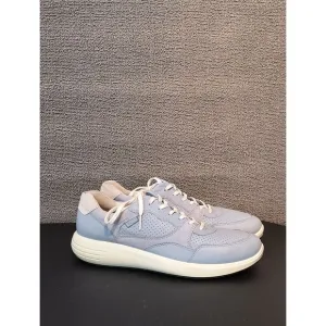 ecco fashion Sneakers Women's 10 Baby Blue Leather Suede Shoes 2719