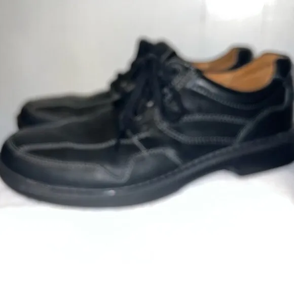 Ecco Fusion Black Lace Up Leather Oxford Casual Shoes Size 11